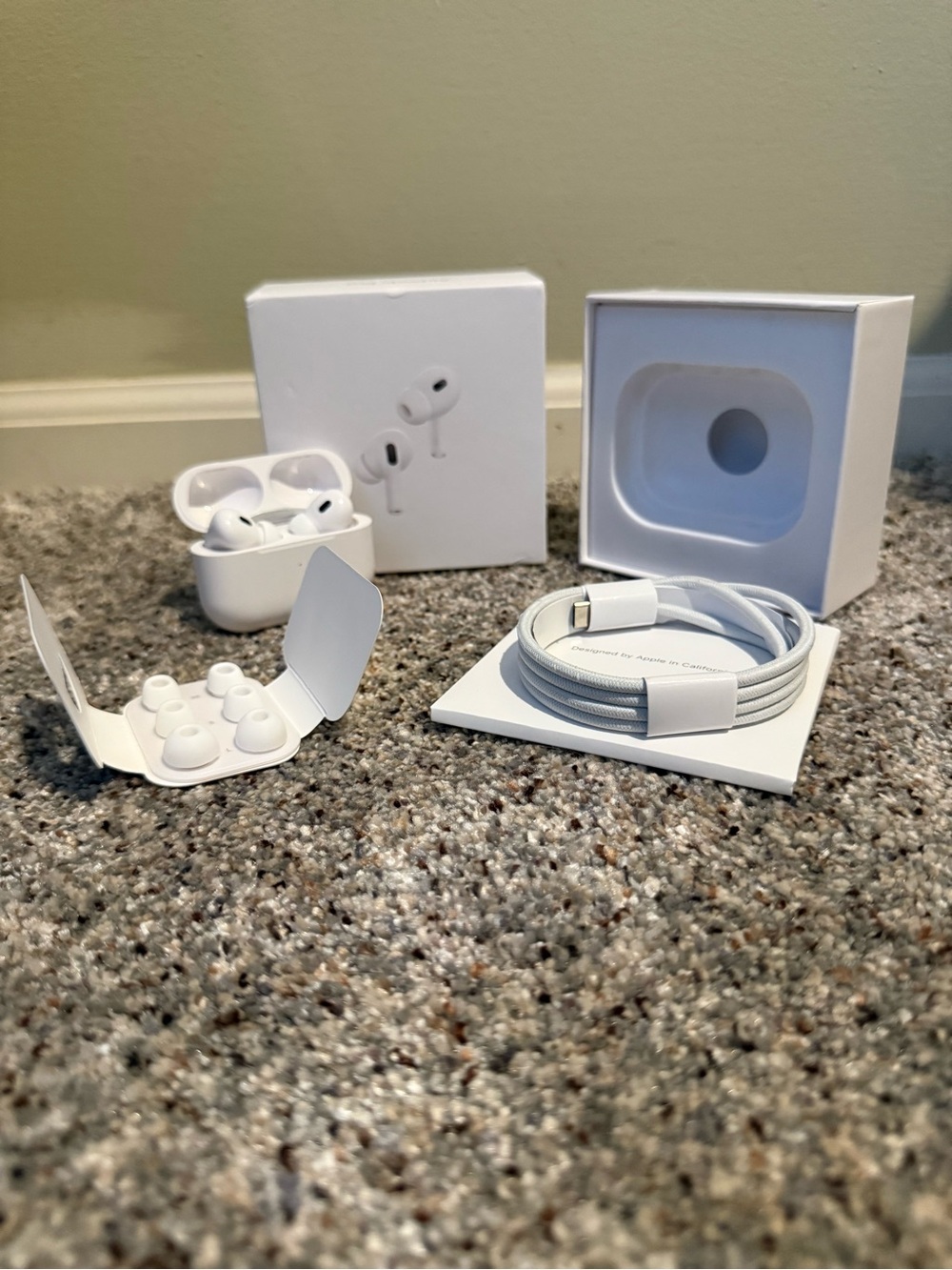 Apple White AirPods Pro with Charging Case and Accessories